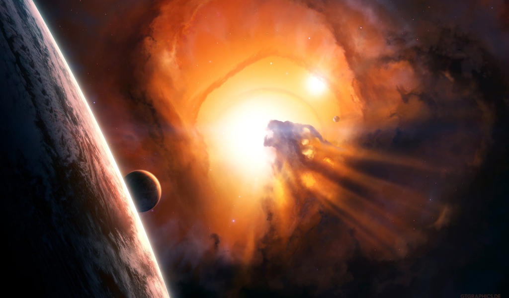 Вспышка звезды в планетной системе