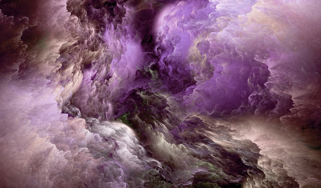 Фиолетовые облака из плазмы, абстракция