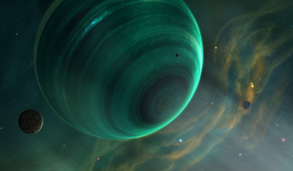 Быстрое вращение зеленой планеты