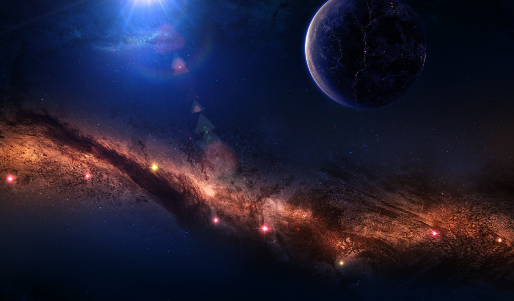 Свет звезд в туманности