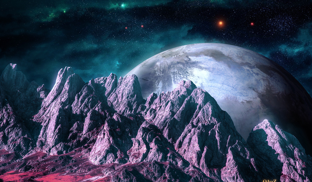 Горный ландшафт планеты