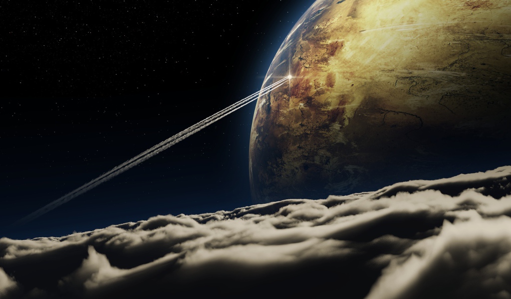 След от космического корабля