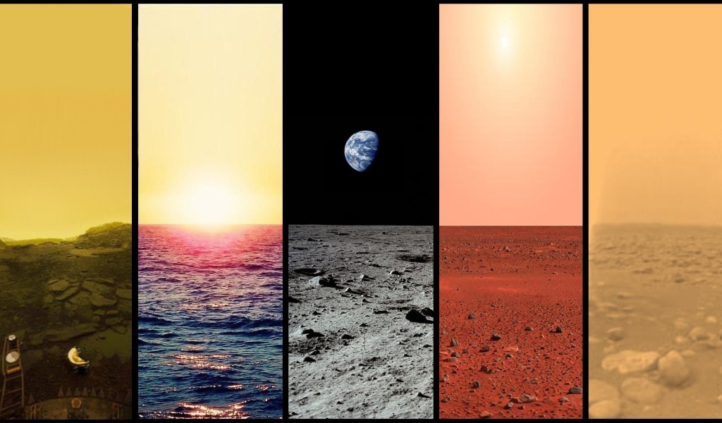 Виды снятые луноходом и марсоходом