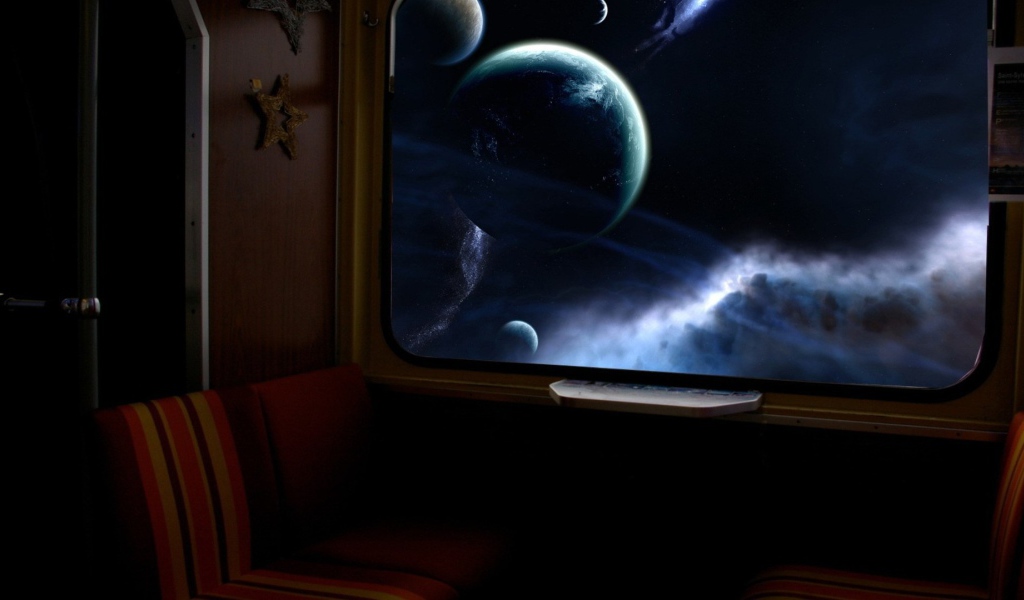 Вид из окна космолета