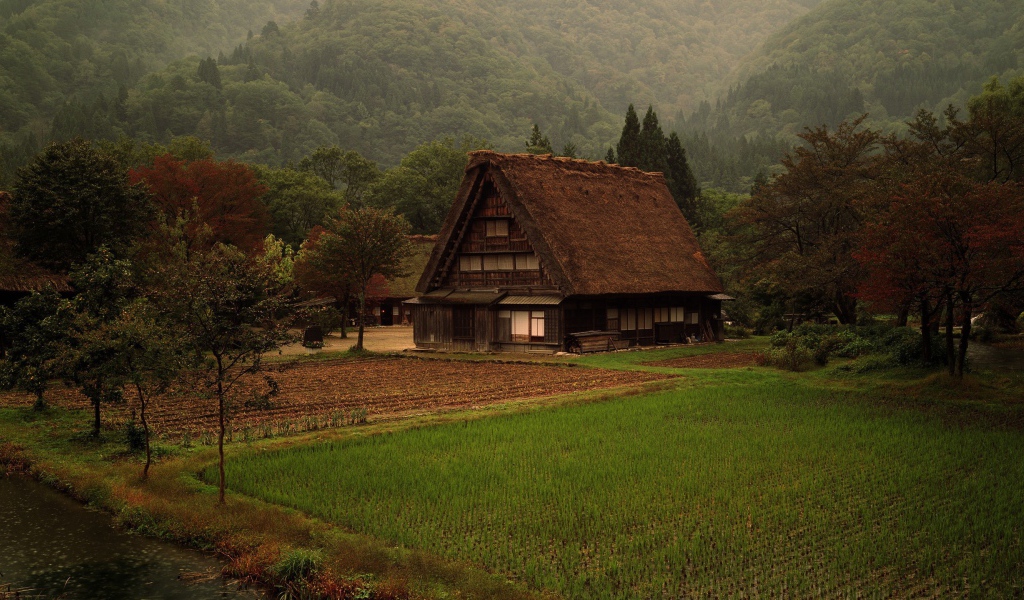 Деревенский дом среди гор