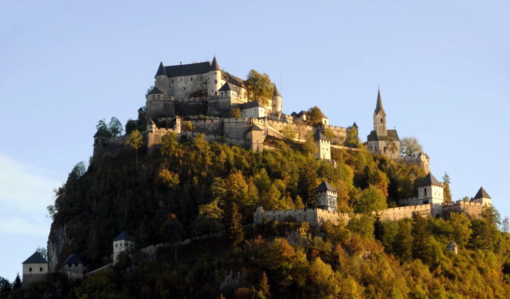 Impregnable castle on the hill in Austria