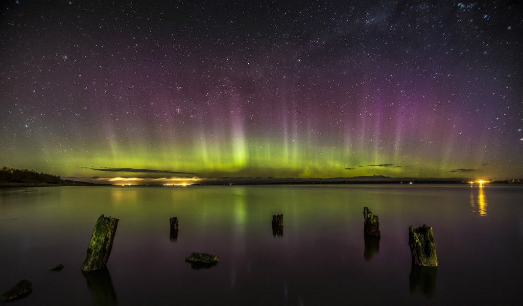 Полярное сияние в Новой Зеландии