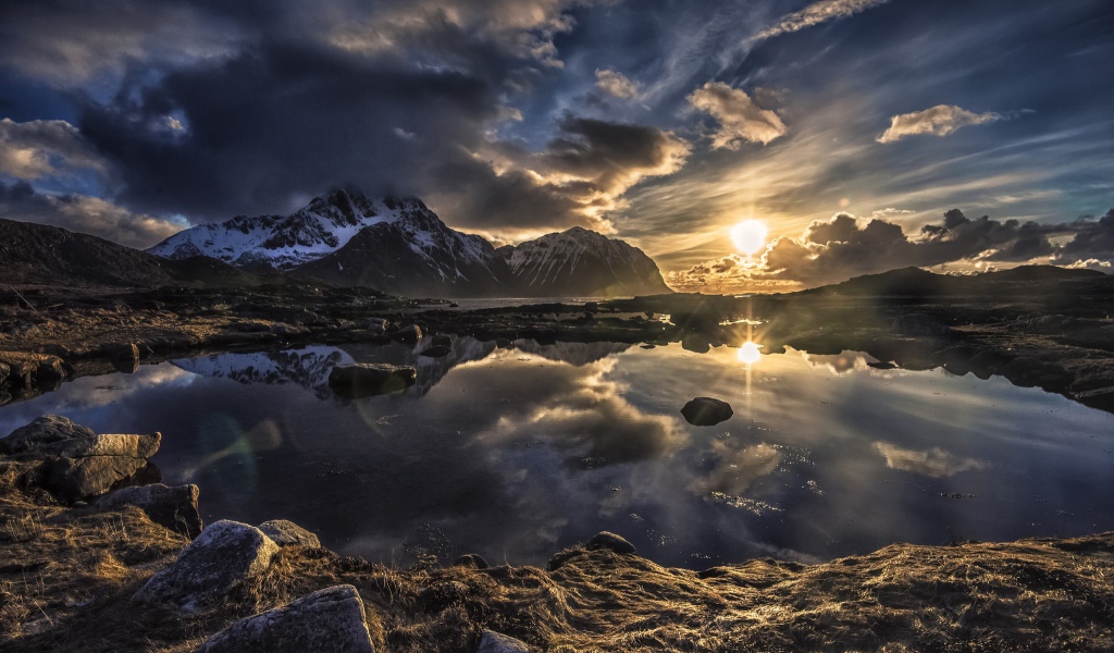 Озеро в горах Норвегии