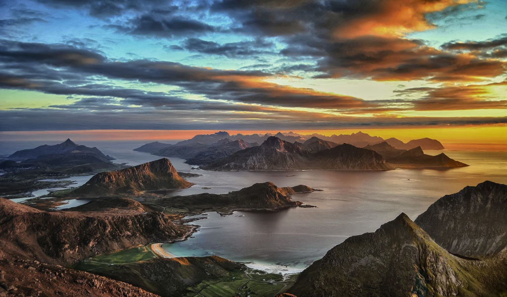 Прекрасный вид на Лофотенские острова, Норвегия
