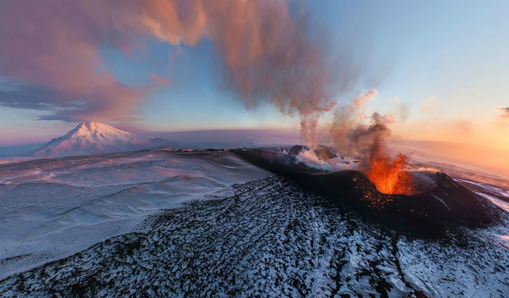 Flat Tolbachik volcano in Kamchatka