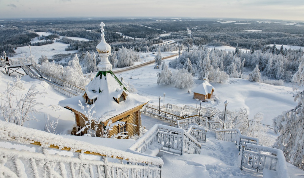 Зимний пейзаж в России