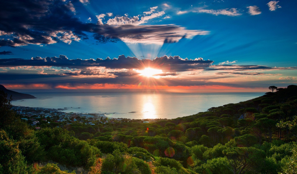 Красивый закат в ЮАР