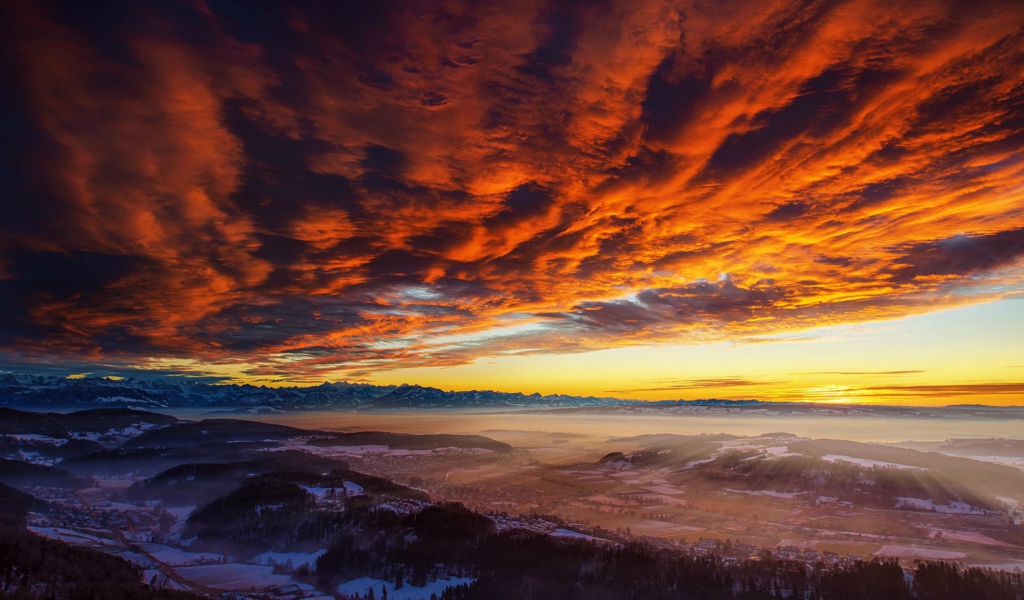 Горный пейзаж в Швейцарии
