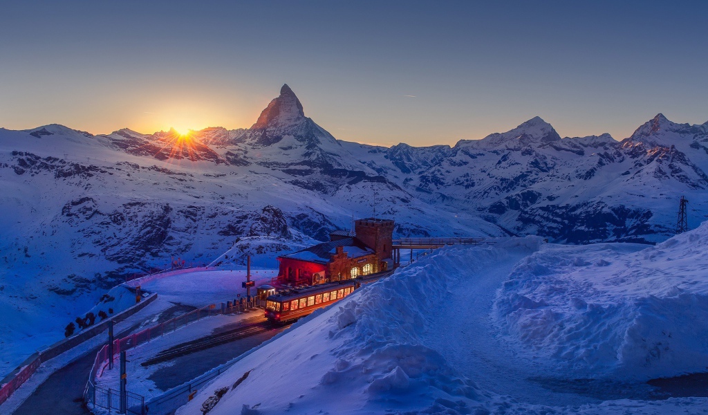 Железнодорожная станция в Швейцарии