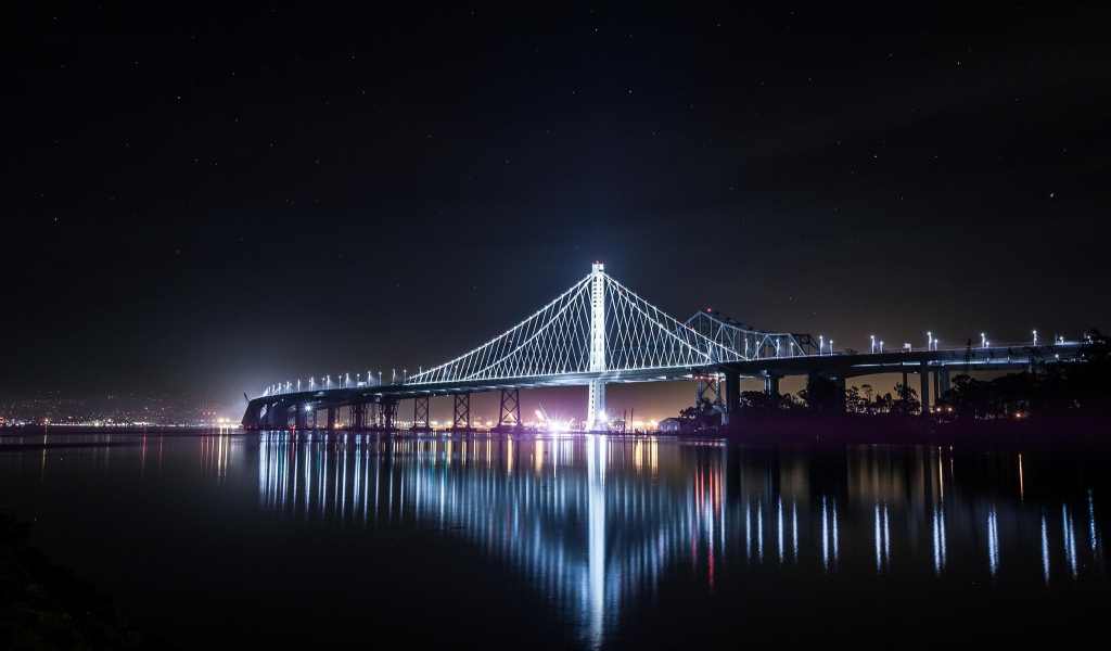 Ночной мост в Сан-Франциско, Калифорния