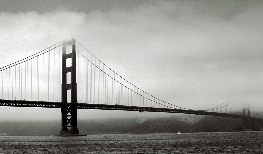 Знаменитый мост Золотые ворота, старое фото