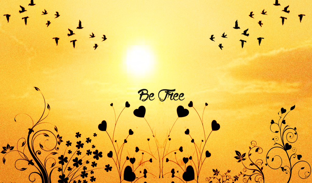 Будь свободен, желтый фон