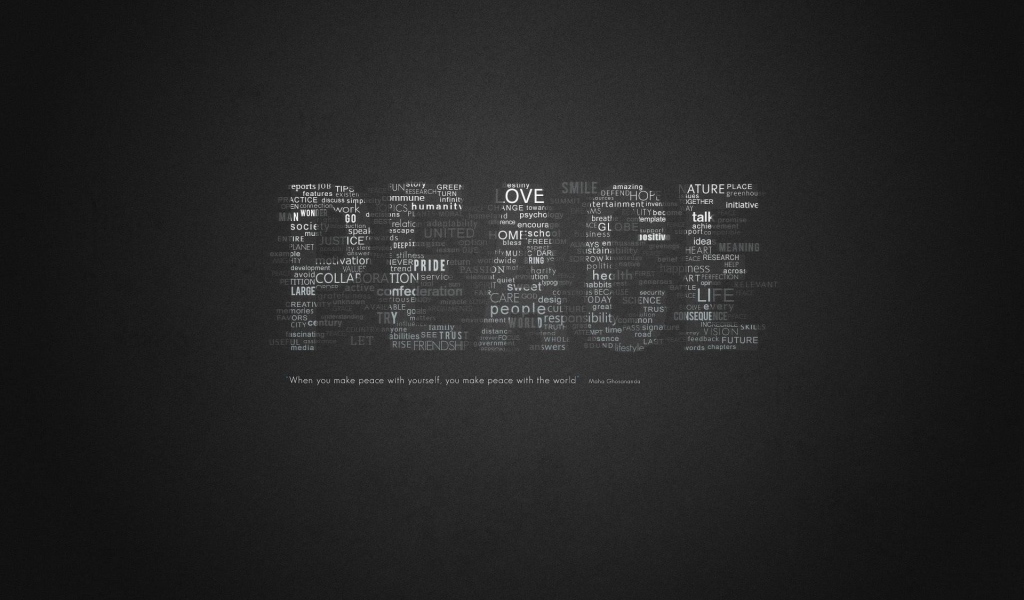 Надпись МИР из других слов