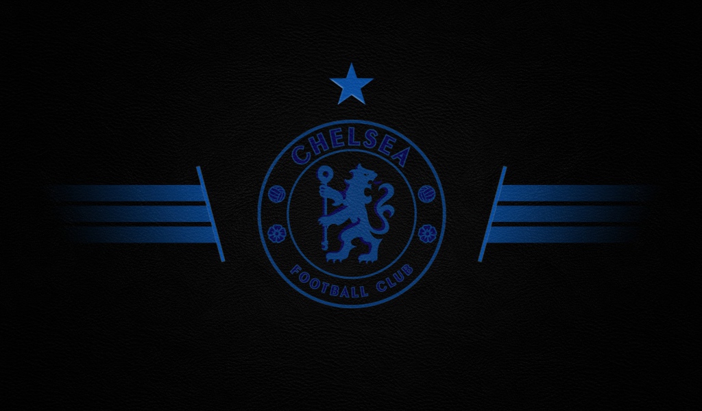 Chelsea Football Club logo on a gray blue