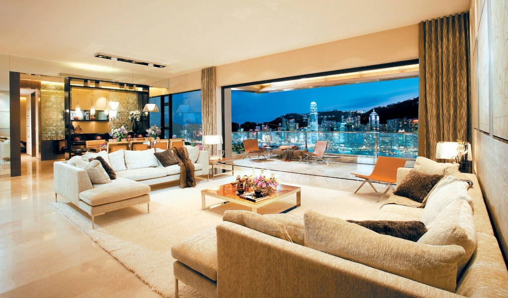 Гостиная в квартире в стиле люкс