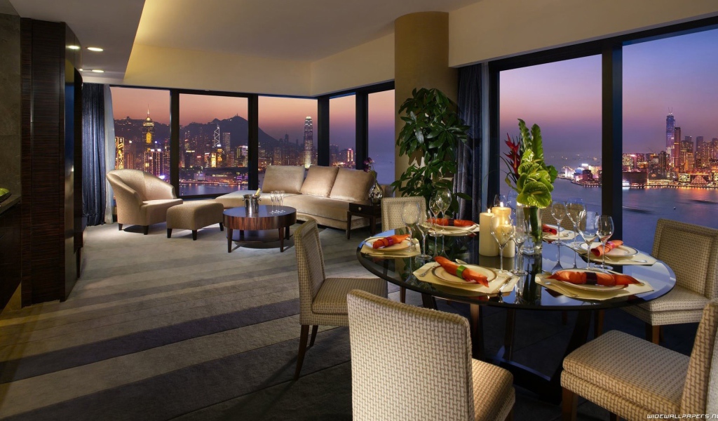 Гостиная с видом на Гонконг