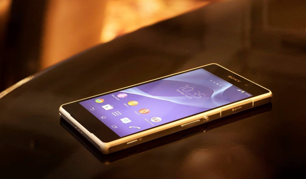 Sony-branded smartphone on the table
