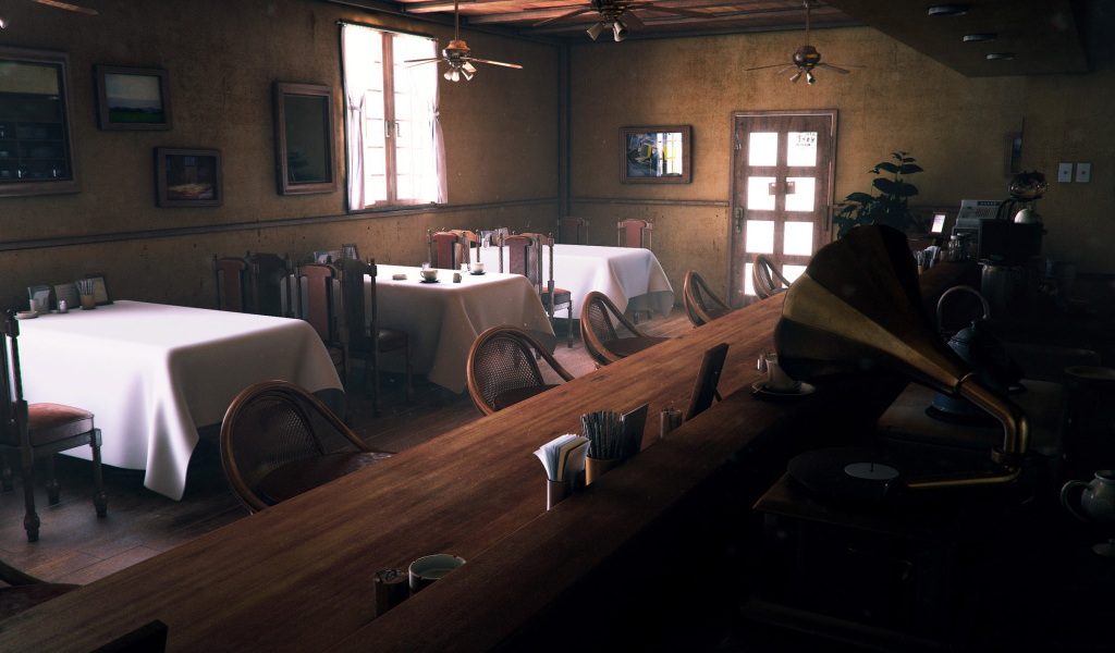 Интерьер кафе с барной стойкой