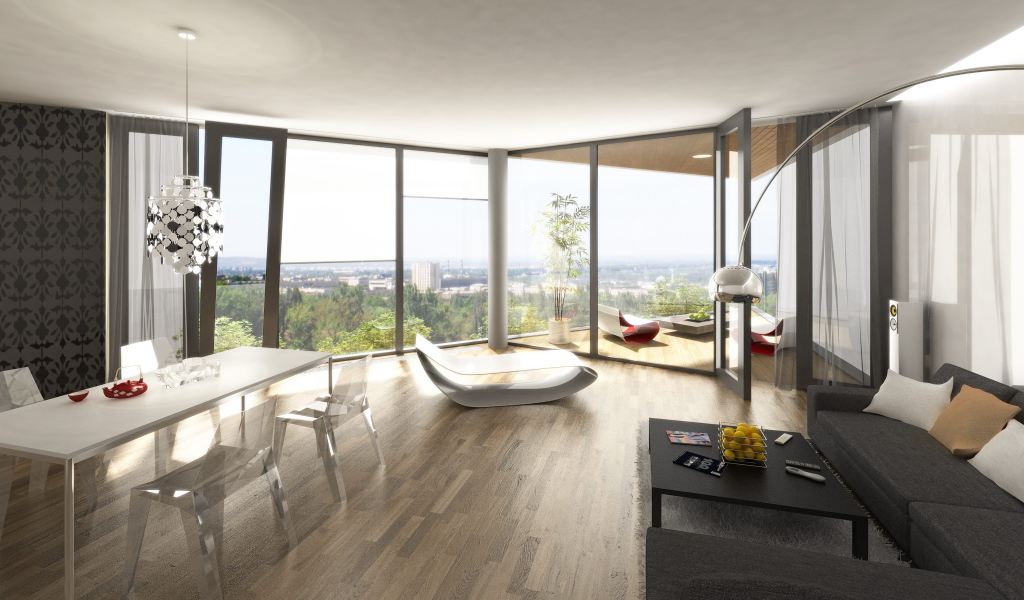 Черно белый дизайн квартиры