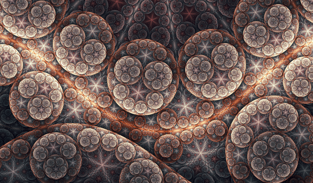 Абстрактные круги, фрактальный рисунок