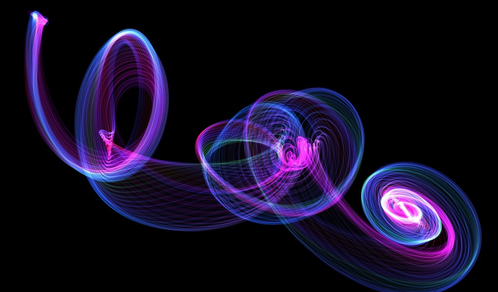 Красивые разноцветные волны на черном фоне