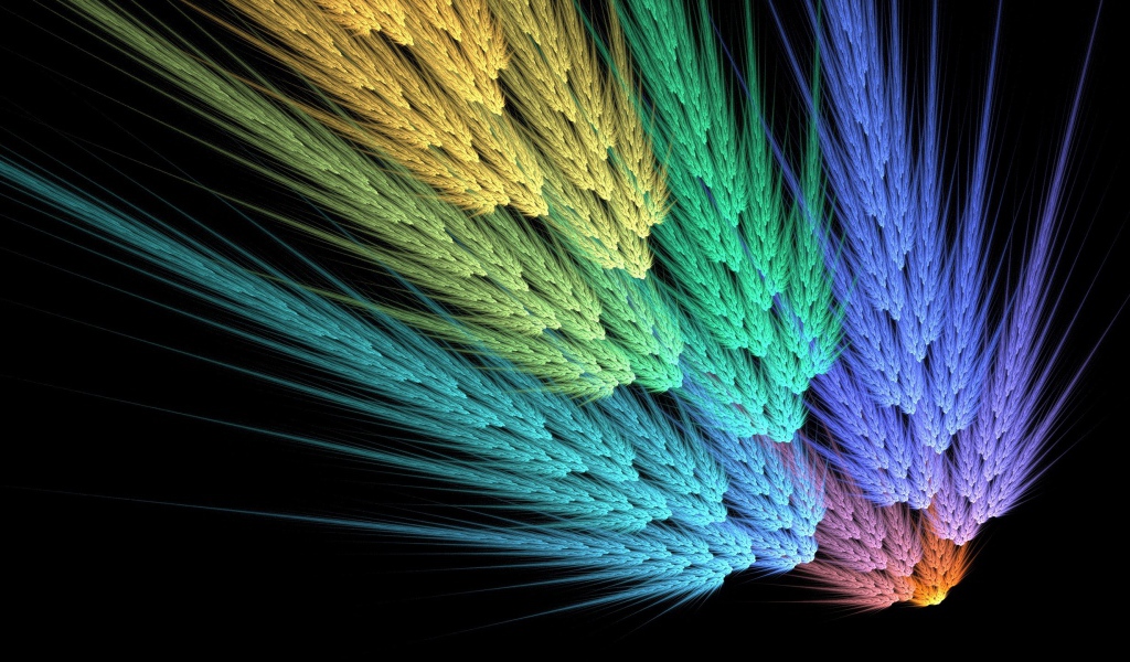 Разноцветные фрактальные колоски 3д графика 