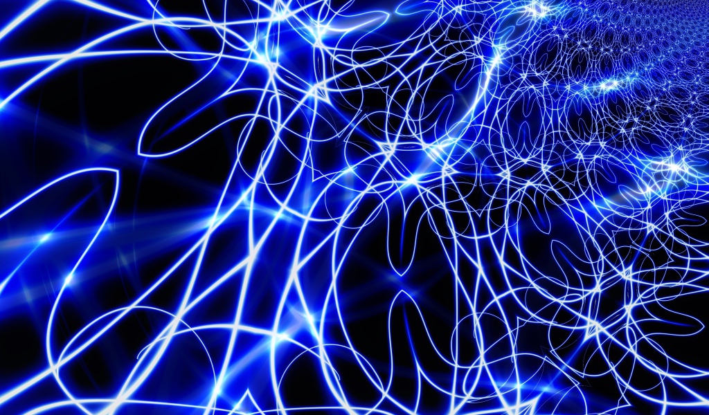 Светящиеся неоновые волны, абстракция 