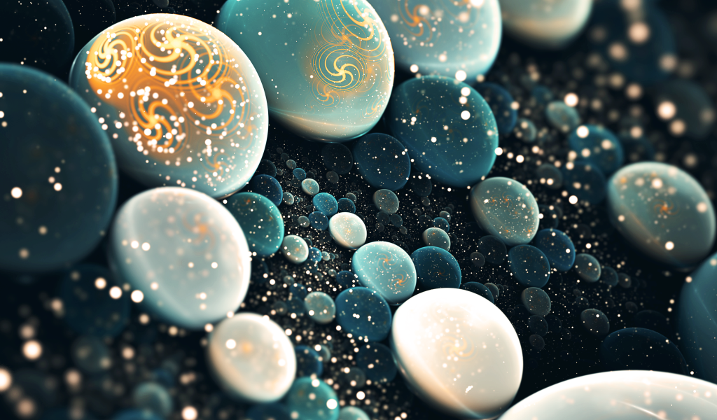 Разноцветные шары 3д графика 