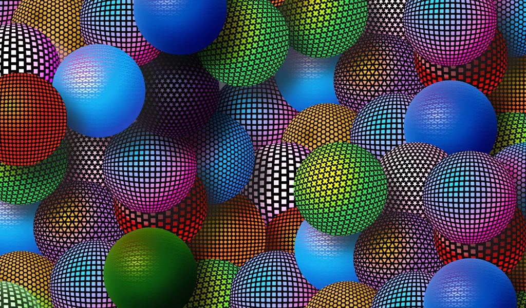 Разноцветные шарики 3D графика 