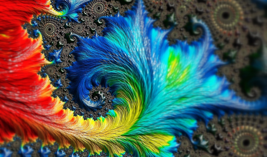 Разноцветный красочный абстрактный рисунок 