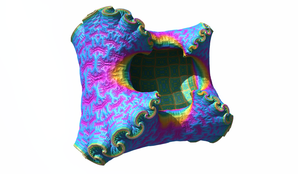 Разноцветный цифровой объект на белом фоне 3д графика