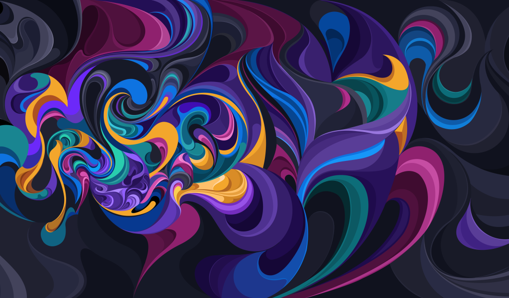 Разноцветный узорный абстрактный рисунок