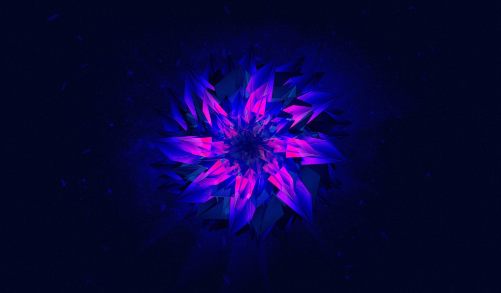 Фиолетовый абстрактный цветок на синем фоне