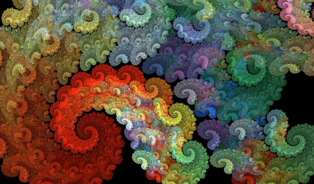 Радужные абстрактные спирали 3 д графика 