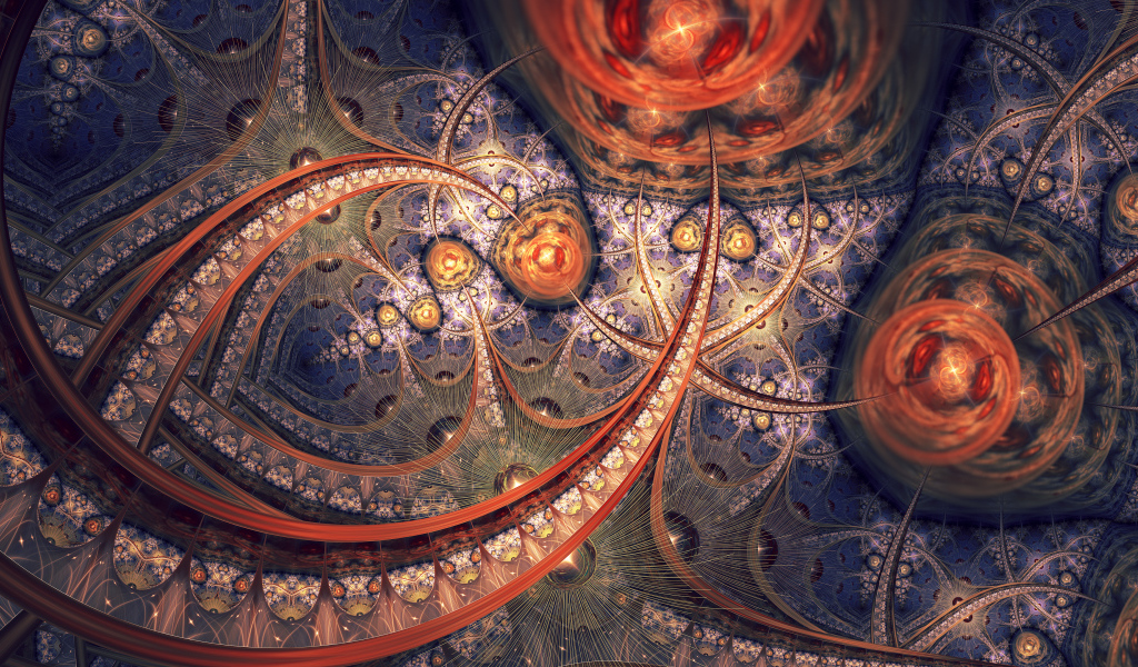 Необычный фрактальный рисунок 3д  графика 