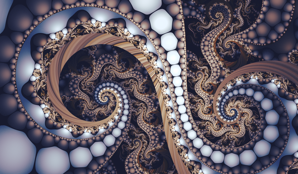 Необычный фрактальный спиральный рисунок