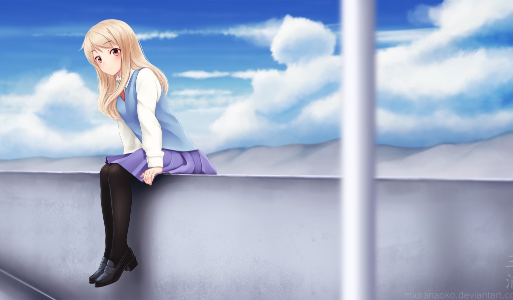 Девушка Масиро Сина аниме Кошечка из Сакурасо  