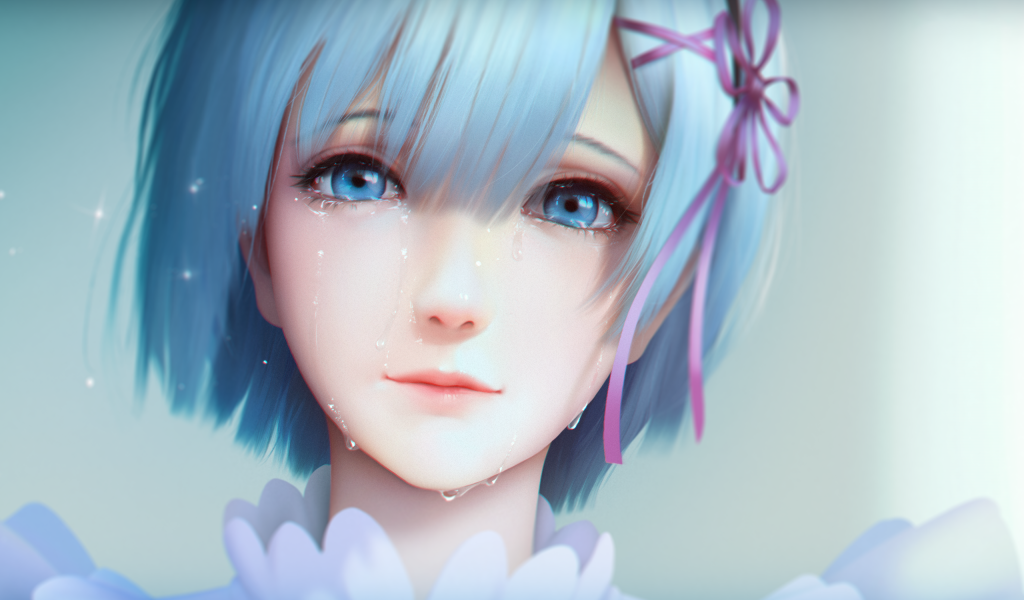 Девушка с голубыми волосами Re Zero kara Hajimeru Isekai Seikatsu 