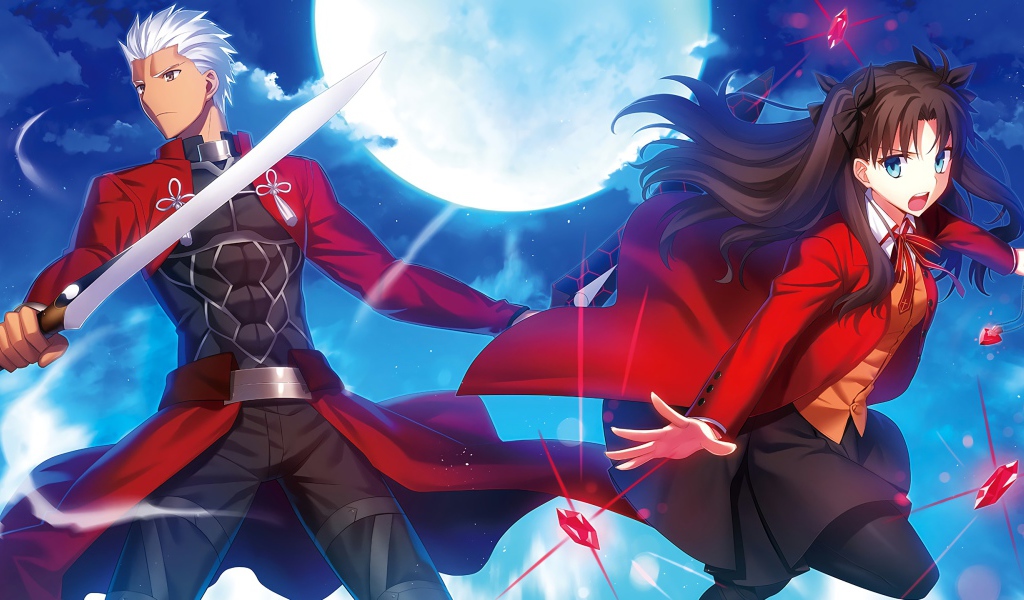 Рин Тосака и Арчер аниме Судьба - ночь схватки  