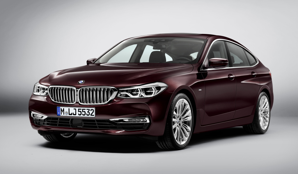 Бордовый автомобиль BMW  630d xDrive Gran Turismo, 2017
