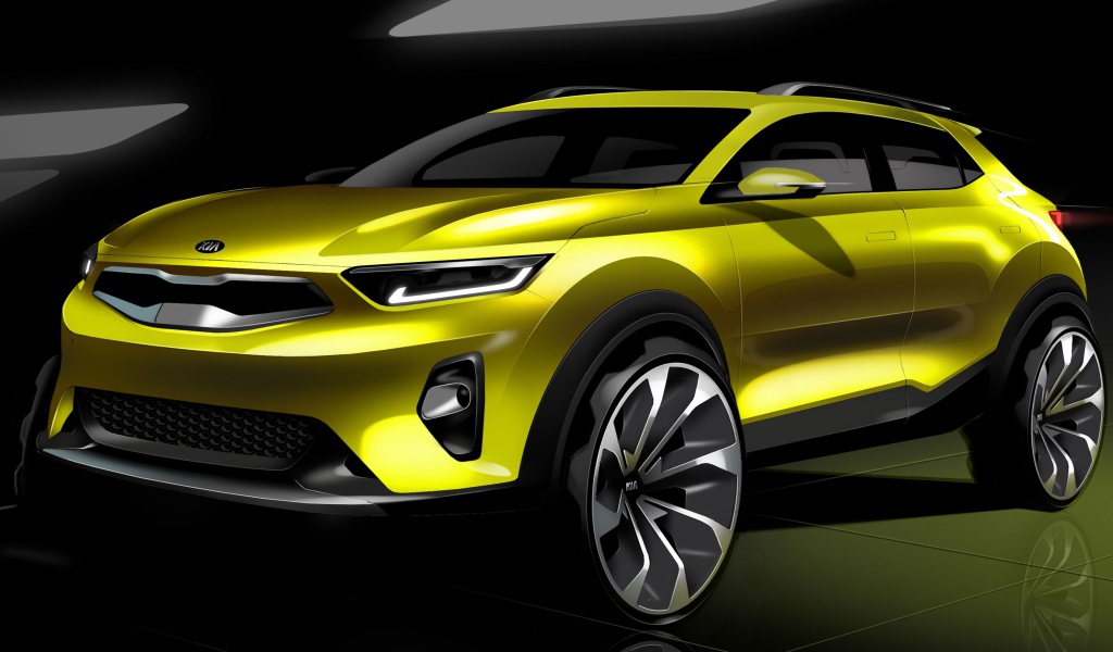 Стильный кроссовер  Kia Stonic, 2018 цвет желтый металлик