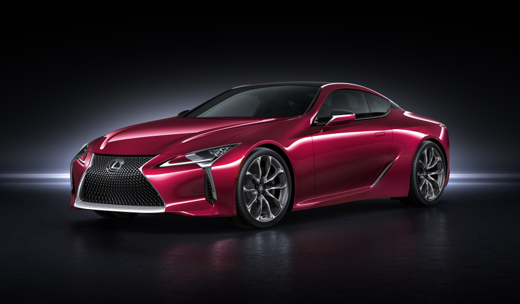 Автомобиль  Lexus LC500 Coupe, 2017 вишневого цвета 
