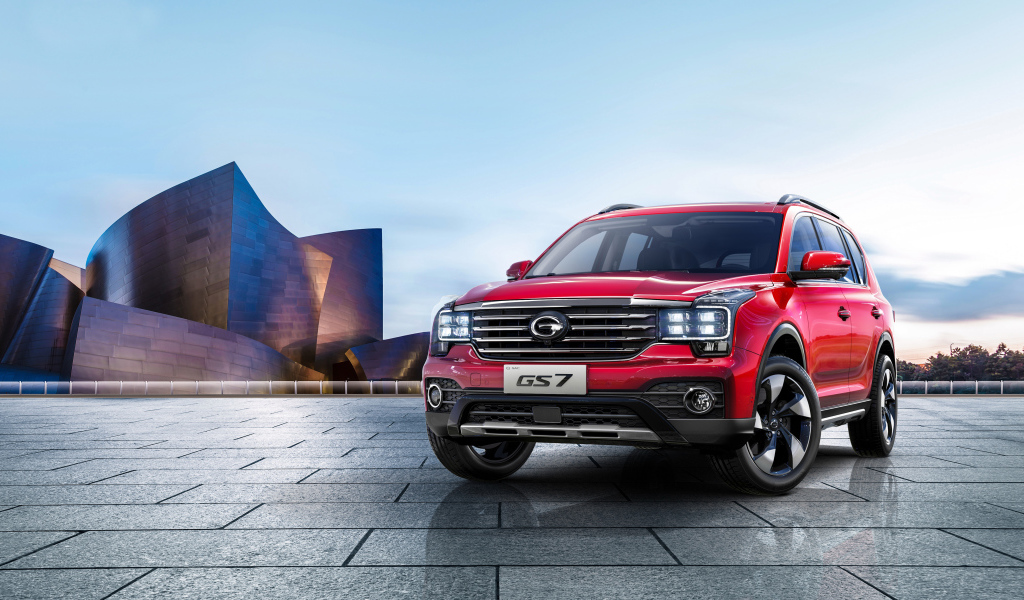 Красный кроссовер Trumpchi GS7, 2017 года