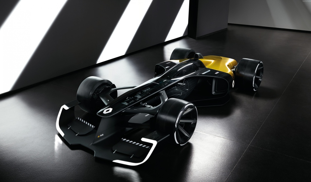 Черный гоночный автомобиль Renault RS 2027 Vision Concept