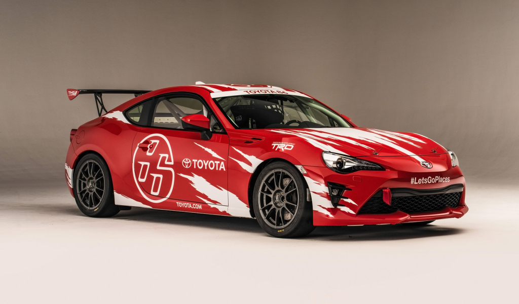 Красный гоночный автомобиль Toyota GT86
